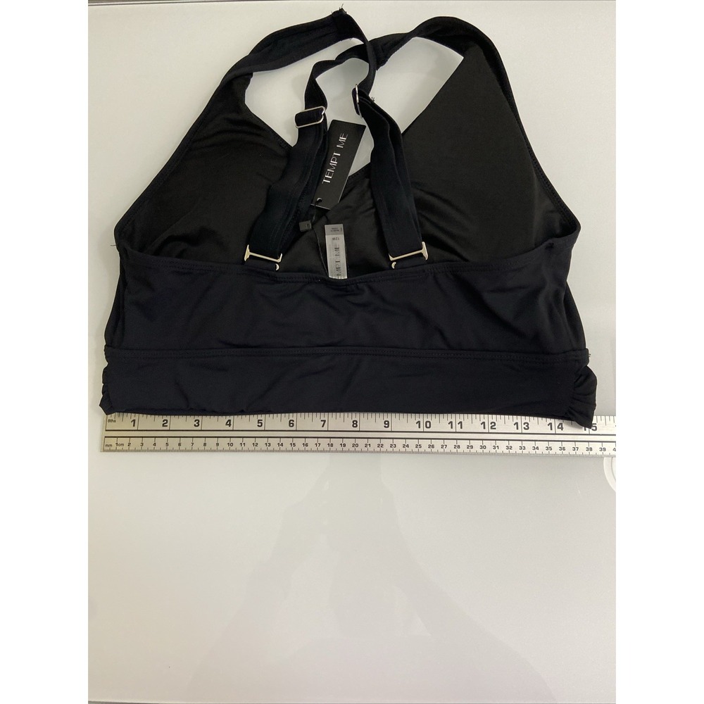 Tempt Me Women's Criss Cross Back Black Bikini Top Size 12W Adjustable Strap NEW - Picture 5 of 5